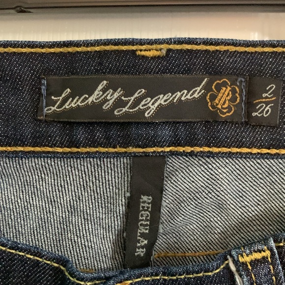 Lucky Legend denim straight leg jeans dark wash worn look. Size 2/26 Regular - Picture 2 of 6